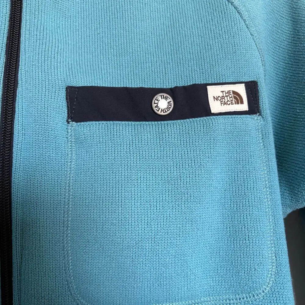The North Face Mens Blue Zip Jacket M Fleece Lined Outdoor Retro Style GORPCORE